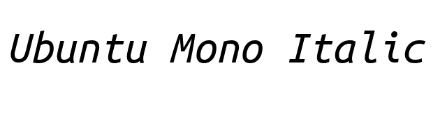 Ubuntu Mono Italic font preview