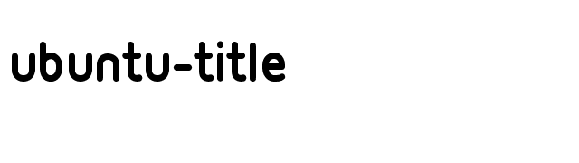 Ubuntu-Title font preview