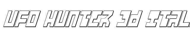 UFO Hunter 3D Italic font preview