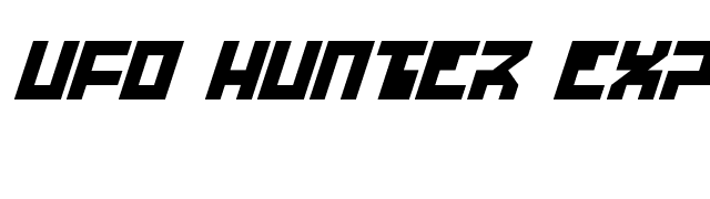 UFO Hunter Expanded Italic font preview