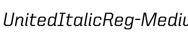 UnitedItalicReg-Medium font preview
