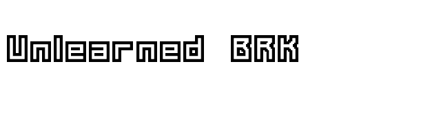 Unlearned BRK font preview
