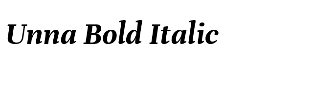 Unna Bold Italic font preview