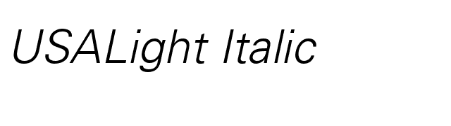 USALight Italic font preview