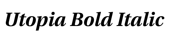 Utopia Bold Italic font preview