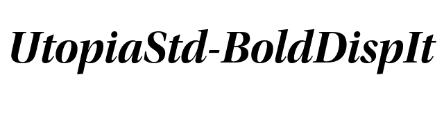 UtopiaStd-BoldDispIt font preview