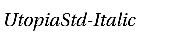 UtopiaStd-Italic font preview