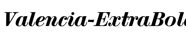 Valencia-ExtraBoldIta font preview