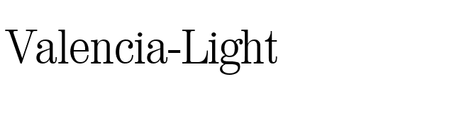 Valencia-Light font preview