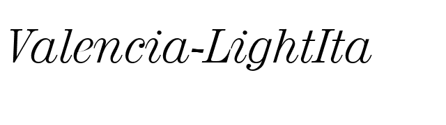 Valencia-LightIta font preview