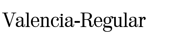 Valencia-Regular font preview