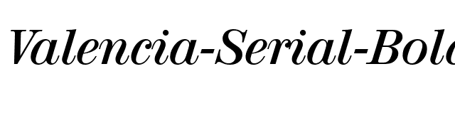 Valencia-Serial-BoldItalic font preview