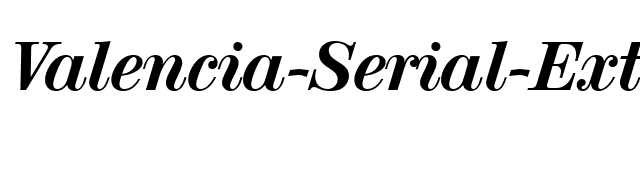 Valencia-Serial-ExtraBold-RegularItalic font preview