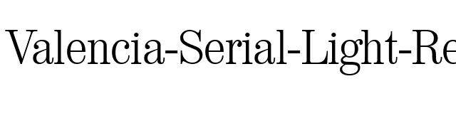 valencia-serial-light-regular font preview