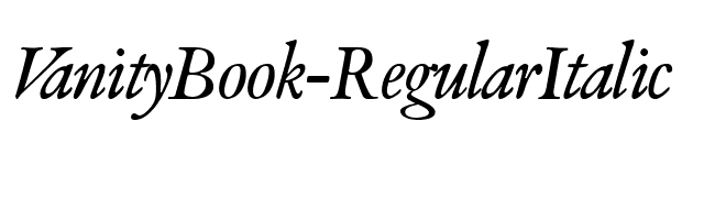 vanitybook-regularitalic font preview