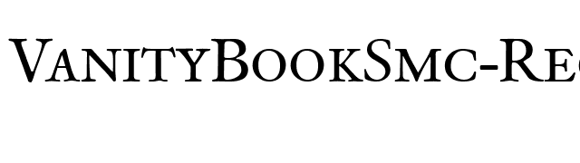 VanityBookSmc-Regular font preview