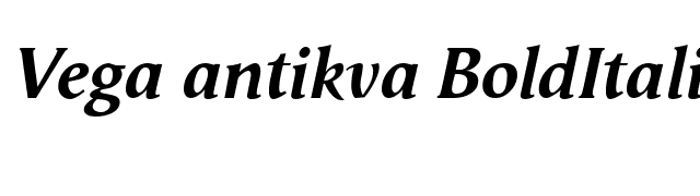Vega antikva BoldItalic font preview