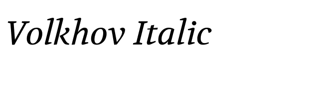 Volkhov Italic font preview