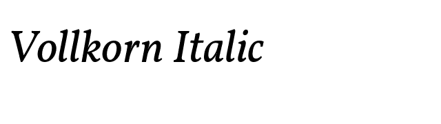 Vollkorn Italic font preview