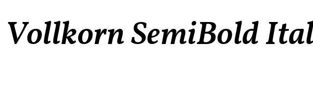 Vollkorn SemiBold Italic font preview