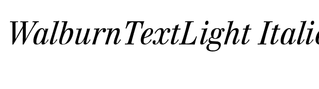 WalburnTextLight Italic font preview