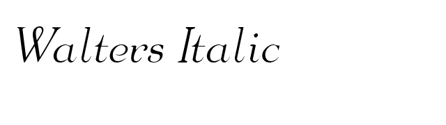 Walters Italic font preview