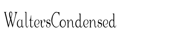 WaltersCondensed font preview