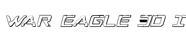 War Eagle 3D Italic font preview