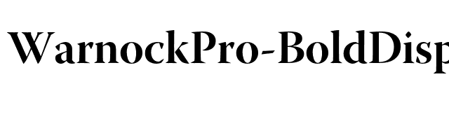 WarnockPro-BoldDisp font preview