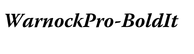 WarnockPro-BoldIt font preview