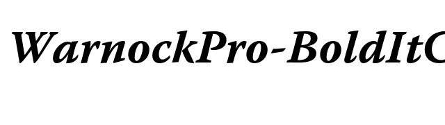 WarnockPro-BoldItCapt font preview