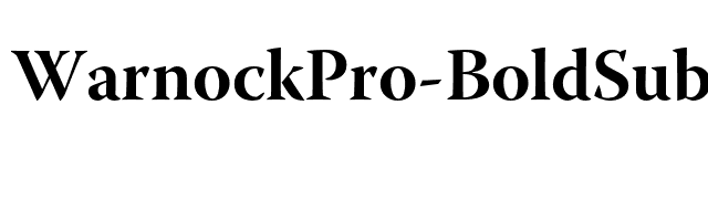 WarnockPro-BoldSubh font preview