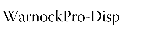 WarnockPro-Disp font preview