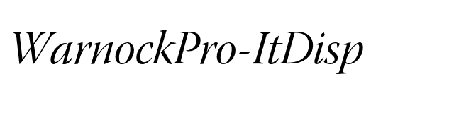 WarnockPro-ItDisp font preview