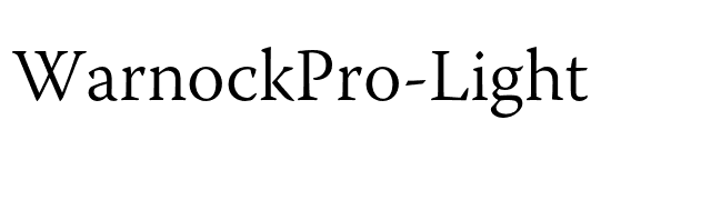 WarnockPro-Light font preview