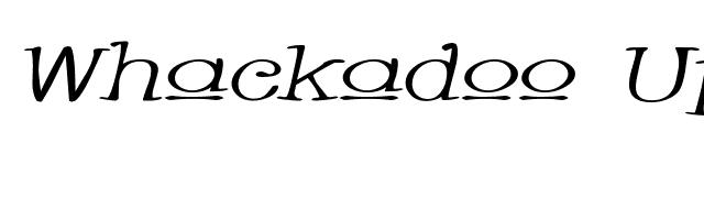 Whackadoo Upper Wide Italic font preview