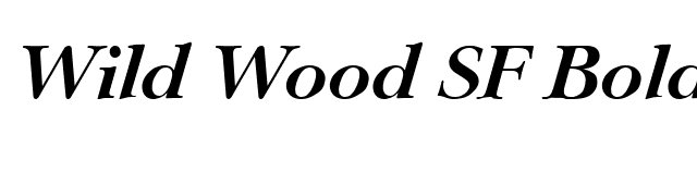Wild Wood SF Bold Italic font preview