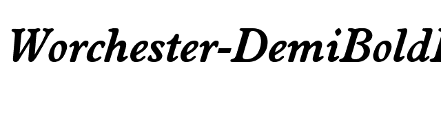 Worchester-DemiBoldIta font preview
