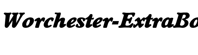 Worchester-ExtraBoldIta font preview