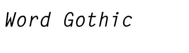 Word Gothic font preview
