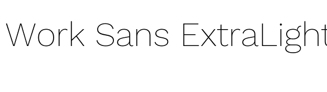 Work Sans ExtraLight font preview