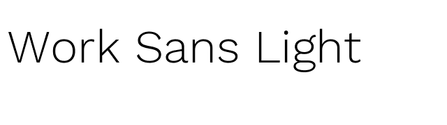 Work Sans Light font preview