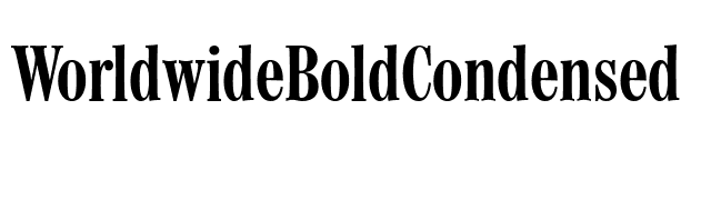 WorldwideBoldCondensed font preview