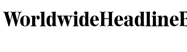 WorldwideHeadlineBlack Regular font preview