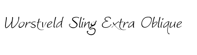 Worstveld Sling Extra Oblique font preview