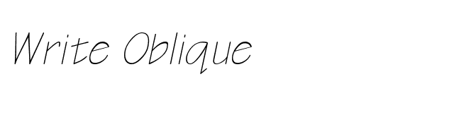 Write Oblique font preview
