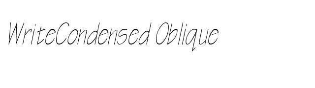 WriteCondensed Oblique font preview