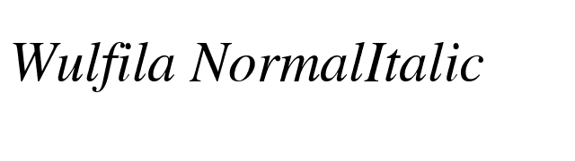 Wulfila NormalItalic font preview