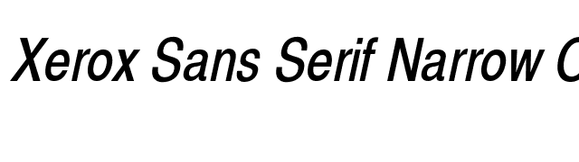 Xerox Sans Serif Narrow Oblique font preview