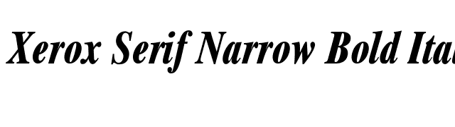 Xerox Serif Narrow Bold Italic font preview